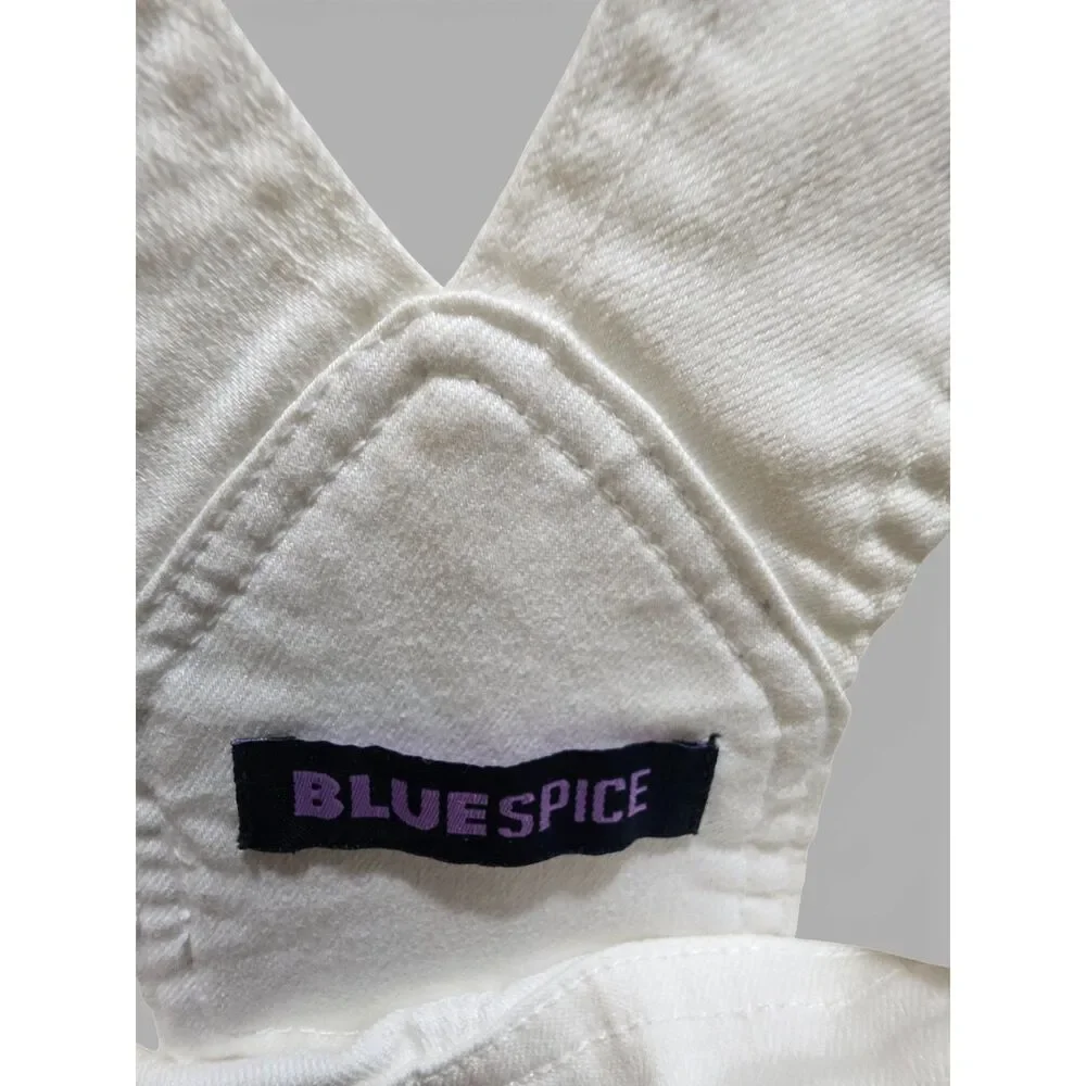 Girls White Denim Shortalls | Overall Shorts | Size 9 | Pre-Owned - Picture 13 of 15